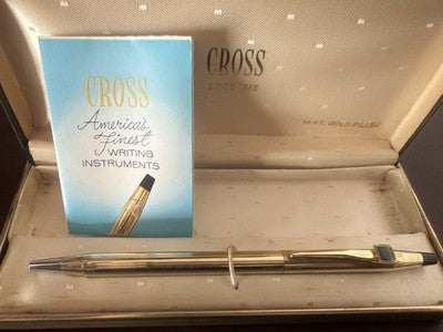 Cross Stift Kugel Vergoldet Gold 1 KT Im Feld Original Garantie Vintage