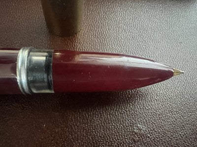 Vis Pen Stift Füllfederhalter Bordeaux Autovac Feder Gold Schreibt Vintage