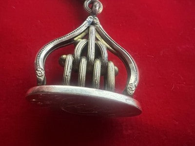 🔴 CATENA orologio tasca vittoriana con sigillo HARRY pinchbeck antica '800