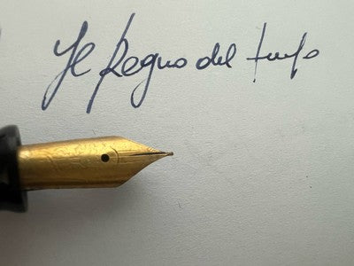 OMEGA Pluma Estilográfica De Celuloide Burdeos A.V.M A Botón Escribe Vintage