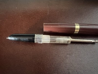 🔴 Penna stilografica scrivania a pulsante + penna a sfera stilofori vintage