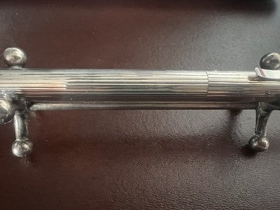 🔴 AURORA penna stilografica Hastil ARGENTO MASSICCIO 925 pennino ORO bianco M