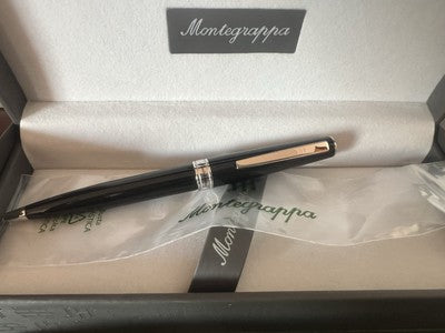 🔴 MONTEGRAPPA penna sfera Fortuna nera con garanzia ed astuccio nuova