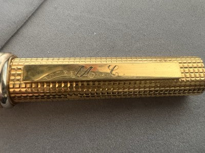 🔴 CARTIER Vendome GODRON vergoldeter MC rot-weißer Kugelschreiber 