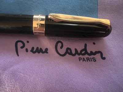 Pierre Cardin Bleistift Mechanical Lack Schwarz Profile Vergoldet Vintage
