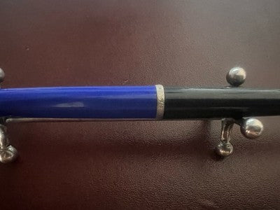 Bic Stylo-Plume à Bille Porte-Plume Bleu Noire Table Avec Bague Vintage Chrome