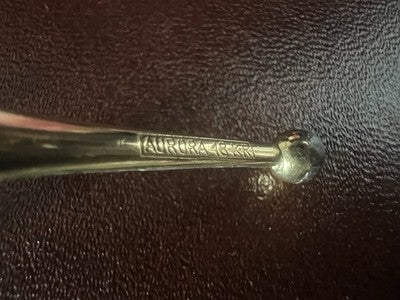 🔴 AURORA clip cappuccio penna stilografica foglie alloro placcata ORO vintage