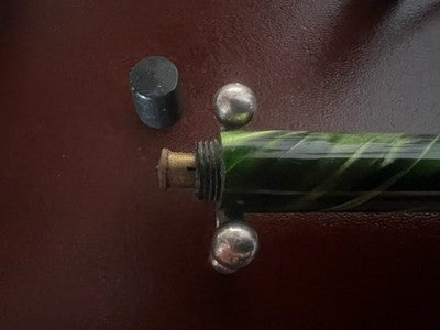 Stift Füllfederhalter Zelluloid Grün Irisierend Mit Kette Vintage '30 