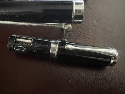 🔴 MONTEVERDE penna sfera lacca nera Power Bank lunghezza 14,5 cm