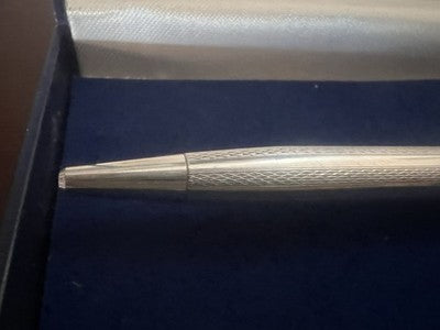 Pelikan Penne Sphère Plaqué Argent Guilloché Automatique Écrit Vintage