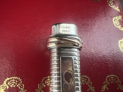 Cartier Füllfederhalter Vendome Trinity Silber Fest 925 Patronen Vintage 1