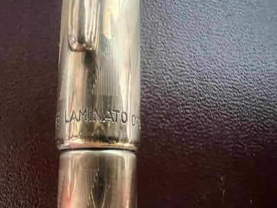 Snomar Pen Fountain Pen Foil Gold 18K Power Button Bottom F Marking Vintage