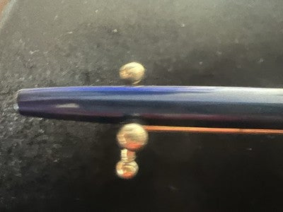 Parker 45 Pen Fountain Pen Blue Chrome Trim Pen F With Cartridges Vintage