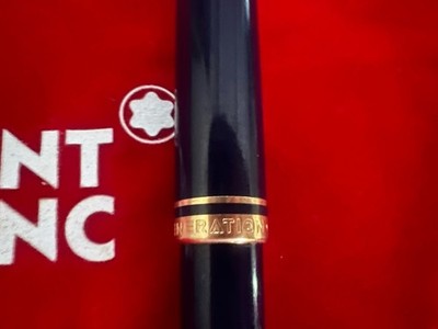 🔴 MONTBLANC penna sfera Generation blu con profili dorati scrive no clip