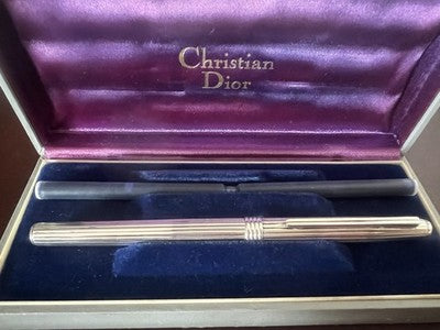 🔴 DIOR penna stilografica ARGENTO 925 pennino Montblanc ORO F cartuccia vintage
