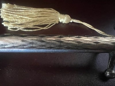 Montegrappa Crayon Guilloché Losanges Plaqué Or Avec Noeud Portemine Vintage