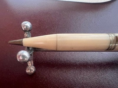 🔴 Napoleon Füllfederhalter und Elfenbein-Zelluloidbleistift, Kommunionsset, Vintage