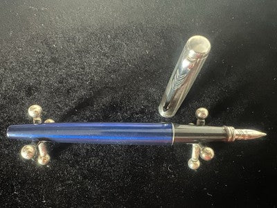 Parker 45 Stylo-Plume Stylo à Plume Bleu Chrome F Avec Cartouches Vintage