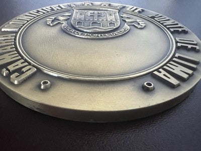 🔴 Große Vintage-Bronze-Medaille Cabral Antunes Ponte de Lima 