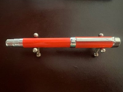 🔴 LABAN penna stilografica Britannia lacca arancione pennino M nuova NOS