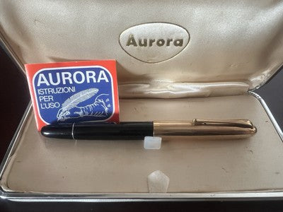 🔴 AURORA penna stilografica 88 pistone pennino ORO 14kt scrive vintage 2060456