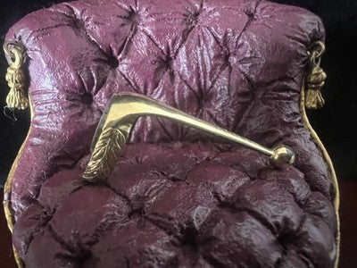 🔴 AURORA clip cappuccio penna stilografica foglie alloro placcata ORO vintage