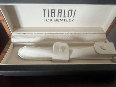 Tibaldi Caja Box Lápiz Bentley Piel Negro de Madera Brezo Porta Bolígrafos C
