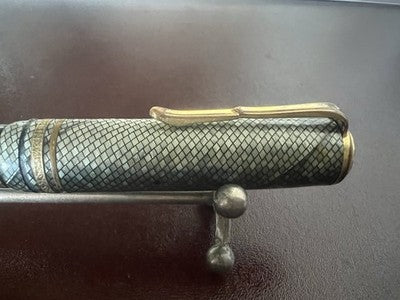 🔴 Vintage 14K gold and snake mosaic mother-of-pearl celluloid fountain pen