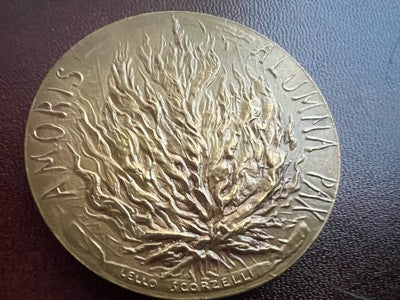 🔴 Medaglia VATICANO Papa PAOLO VI Alumna amoris 14 ottobre 65 bronzo FDC