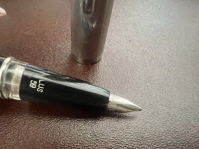 Lus Stift Füllfederhalter 59 Schwarz Mit Kapuze Chrom Schreibt Vintage 1950 N. 