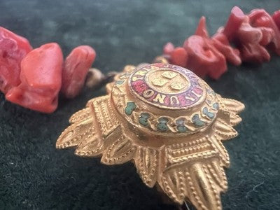 🔴 Collana CORALLO NATURALE con chiusura gioiello smaltata vintage ’70