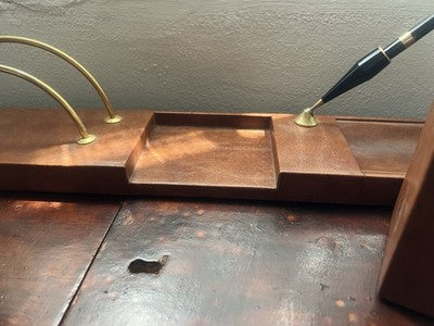 🔴 Base penna stilografica sfera set scrivania portapenne vera pelle vintage