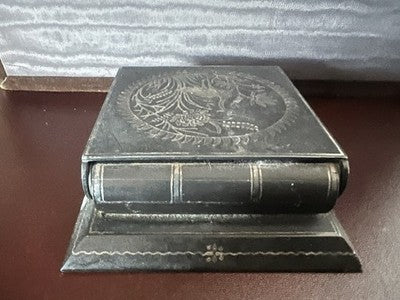 Gravée Vintage Métal Gravé Inde Colonial Motifs Florale Premières ‘900
