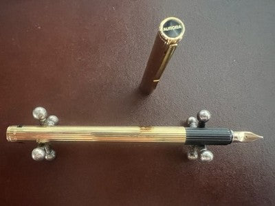 Aurora Füllfederhalter Hastil Vermeil Silber 925 Plated Gold Schreibt Vintage