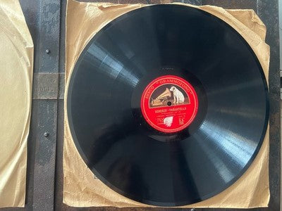 Diskotheken LA VOZ DEL PATRÓN 78 RPM Goma Laca Chopin Polonesa Gramófono 2 STK 