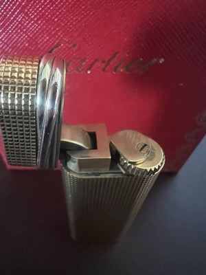 CARTIER Briquet Trinity Guilloché Plaqué Fonctionne Avec Étui Instructions