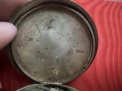 🔴 Orologio tasca ARGENTO 800 occhio di bue funziona raro vintage