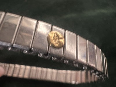 🔴 BRACCIALE elastico acciaio cuori ORO 18 KT radici cabochon smeraldo