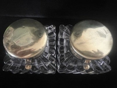 🔴 Calamai da scrivania cristallo e ottone epoca fine Ottocento grandi misure