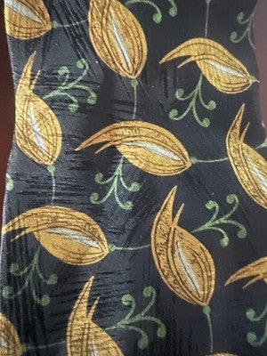 🔴 GIORGIO ARMANI cravatta uomo seta fantasia oro verde nero vintage