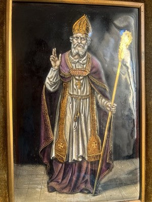 🔴 Quadro LIMOGES arte limosina smalti oro SAN NICOLA Bouasse Lebel Paris antico