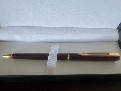 🔴 WATERMAN penna sfera Paris lacca marmorizzata profili dorati scrive