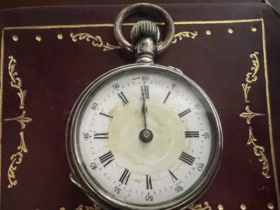 🔴 Orologio tasca ARGENTO 800 donna monachina da revisionare parti vintage