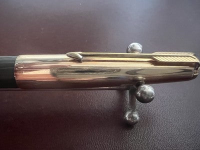 Parker Stylo-Plume Stylo à Plume 61 Gris Or Flèche Doré Gravé Vintage