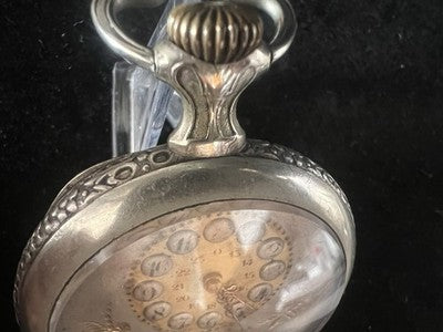 Red HEBDOMAS Manual Pocket Watch 8 DAY Breguet Spiral Vintage Works