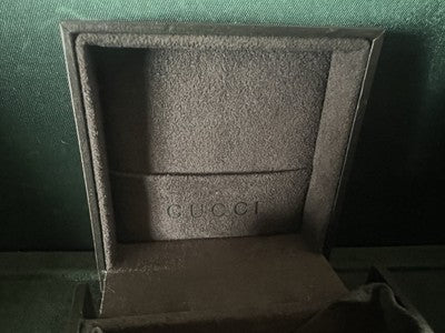 🔴 GUCCI scatola gioiello ciondolo orecchini cofanetto custodia con talloncino