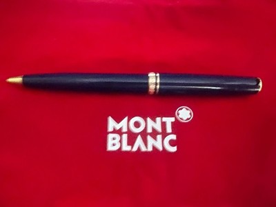 🔴 MONTBLANC penna sfera Generation blu con profili dorati scrive no clip