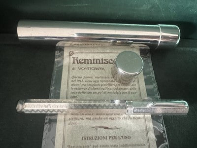 🔴 MONTEGRAPPA penna stilografica ARGENTO 925 Reminiscence greca pennino ORO F