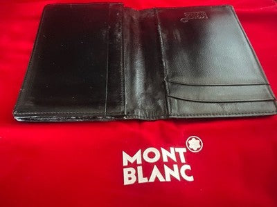 🔴 Schwarzes MONTBLANC Kreditkartenetui aus Leder mit Box und Garantie 