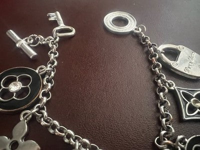 🔴 Bracciale LOVE LOVE braccialetto ciondoli charms metallo vintage